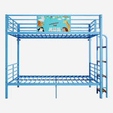 Load image into Gallery viewer, Bunk Bed, Convertible To 2 Separate Twin Size Beds With Full Length Guardrail & Ladder, No Box Spring Needed - Blue