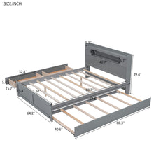Load image into Gallery viewer, Storage Platform Bed With LED Lights, 2 Drawers And Trundle