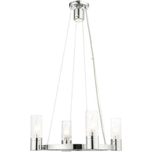 Load image into Gallery viewer, Four Light Metal Dimmable Chandelier With Shades - Silver / Clear