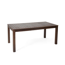 Load image into Gallery viewer, Acacia Wood Outdoor Dining Table With Slatted Top - Dark Brown