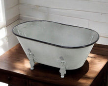 Load image into Gallery viewer, Poly Hand Painted Decorative Tub Tabletop Sculpture - Gray
