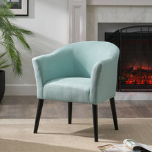 Load image into Gallery viewer, Sonorous - Upholstered Accent Chair With Low Back And Wood Legs - Light Blue / Black