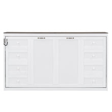 Load image into Gallery viewer, Murphy Bed With LED Light, Foldable Wall Bed Cabinet