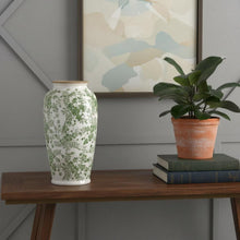 Load image into Gallery viewer, Leaf Trumpet Table Vase - Green / White