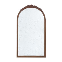 Load image into Gallery viewer, 42" Crowned Top Antiqued Glass Arch Framed Accent Mirror - Brown