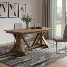 Load image into Gallery viewer, Solid Wood Trestle Base Dining Table - Brown