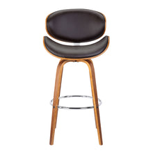 Load image into Gallery viewer, 38" Faux Leather Swivel Low Back Counter Height Bar Chair - Brown