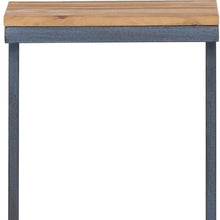 Load image into Gallery viewer, Wood Iron End Table - Natural / Blue