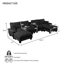 Load image into Gallery viewer, Modular Cloud Couch Sofa With Cup Holders & Storage, USB Port