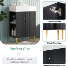 Load image into Gallery viewer, Bathroom Vanity, Combo Cabinet, Bathroom Storage Cabinet, Single Ceramic Sink