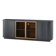 Load image into Gallery viewer, Modern 64" Wavy TV Cabinet With LED Lights - Black
