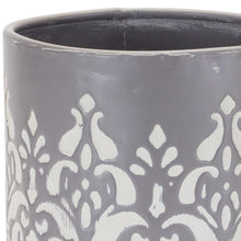 Load image into Gallery viewer, Abstract Round Pot Planters (Set of 2) - Gray / White