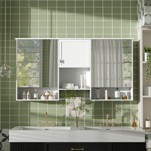 Load image into Gallery viewer, Wall-Mount 3-In-1 Mirror Cabinet With Adjustable Shelf, Soft-Closing Hinges, Rectangular Design - White