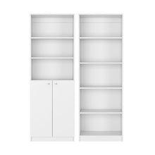 Load image into Gallery viewer, Five Tier Modular Bookcase With Two Doors (Set of 2) (546614) - White