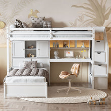 Load image into Gallery viewer, Loft Bed With Built In Desk And Staircase