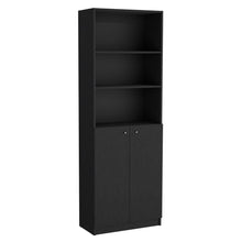 Load image into Gallery viewer, Five Tier Bookcase With Two doors (546347) - Black