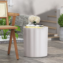 Load image into Gallery viewer, Outdoor End Table With Soft Wave Edge - Antique White