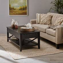 Load image into Gallery viewer, Decatur - Farmhouse Lift Top Coffee Table With Storage - Black / Ash