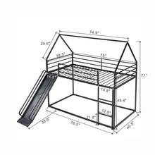 Load image into Gallery viewer, Twin Over Twin House Bunk Bed With Ladder And Slide