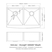 Load image into Gallery viewer, Farmhouse Double Bowl Sink With 50/50 Layout