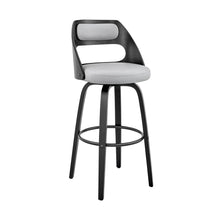 Load image into Gallery viewer, 37" Faux Leather Swivel Counter Height Bar Chair - Gray / Black