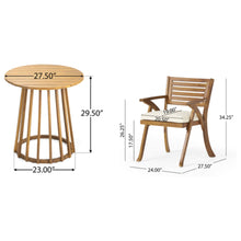Load image into Gallery viewer, Outdoor 3 Pieces Dining Set With Cushions - Teak - Teak