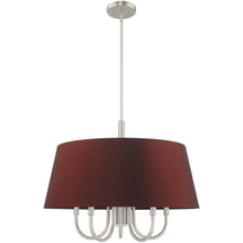 Load image into Gallery viewer, 22" Six Light Dimmable Chandelier With Shades - Nickel