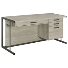 Load image into Gallery viewer, Brisley - Office Desk With Adjustable Keyboard Tray And 3 Drawer Storage - Beige / Gray