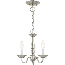 Load image into Gallery viewer, 11'' Three Light Dimmable Chandelier With Shades - Nickel