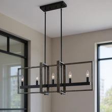 Load image into Gallery viewer, Kitchen Island Five Light Metal Dimmable Chandelier - Brown / Black
