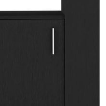Load image into Gallery viewer, Wood Flat Door Rolling Kitchen Cart With Storage - Black