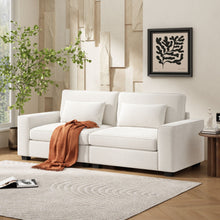 Load image into Gallery viewer, Modern Fabric Sofa With Plush Cushions, Sleek Arm Design