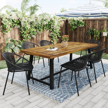 Load image into Gallery viewer, 7 Piece Outdoor Modern Dining Set With Stackable Chairs