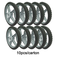 Load image into Gallery viewer, Universal 12" Spoked Plastic Wheel And Tire For Lawn Mowers & Trolley Carts, 10 Pack - Black