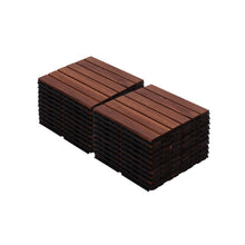 Load image into Gallery viewer, Interlocking Deck Tiles Striped Pattern, Waterproof Anti Mildew Brown