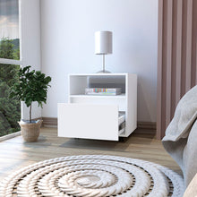 Load image into Gallery viewer, 15.8" x 15.8" x 20.5" One Drawer Faux Wood Nightstand - White