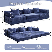 Load image into Gallery viewer, Convertible Floor Sofa Bed, Boneless Modular Sectional Sofa For Living Room