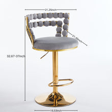 Load image into Gallery viewer, Modern Bar Chair With Iron Tube Legs, Soft Cushions And Comfortable Backrest (Set of 2)