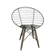 Load image into Gallery viewer, Metal Partially Open Back Dining Arm Chairs (Set of 2) - Gray / Brown