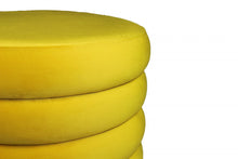 Load image into Gallery viewer, Velvet Tufted Round Cocktail Ottoman - Yellow
