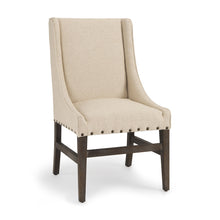 Load image into Gallery viewer, Upholstered Linen Solid Wood Dining Side Chair - Brown