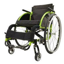 Load image into Gallery viewer, Premium Lightweight Foldable Sport Wheelchair All Body Sturdy & Comfortable 250Lbs Capacity Easy Folding 24" Sports Tires Perfect For Outdoor - Black / Green