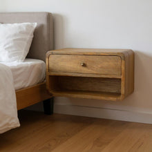 Load image into Gallery viewer, 18" Solid Wood One Drawer Floating Nightstand - Natural