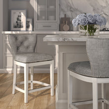 Load image into Gallery viewer, Upholstered Swivel Stool With Back