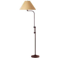 Load image into Gallery viewer, Adjustable Traditional Shaped Floor Lamp With Brown Empire Shade - Rust