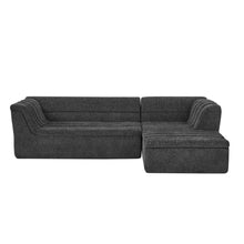Load image into Gallery viewer, Upholstered L-Shaped Modular Sectional Sofa With Chaise, Wave-Shaped Armrest