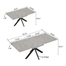 Load image into Gallery viewer, Modern Mid-Century Gray Dining Table Set With Extendable Design