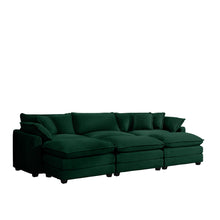 Load image into Gallery viewer, Modern Oversized Modular Cushion Sofa With Ottoman, Low Back, Deep Seating Sofa Set