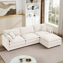 Load image into Gallery viewer, Modular L-Shaped Sectional Sofa With Movable Ottoman