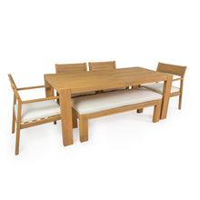 Load image into Gallery viewer, Outdoor Dining Set Rectangular Table With Umbrella Hole